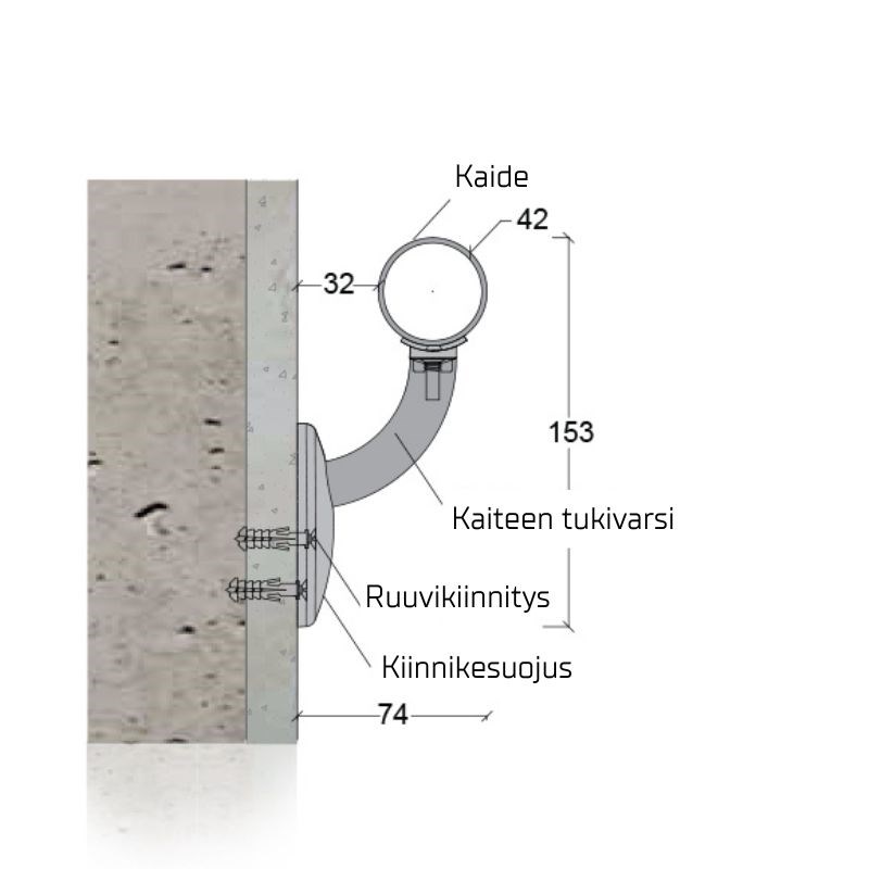 Arfen WG42 SS Teräskaiteen mitat
