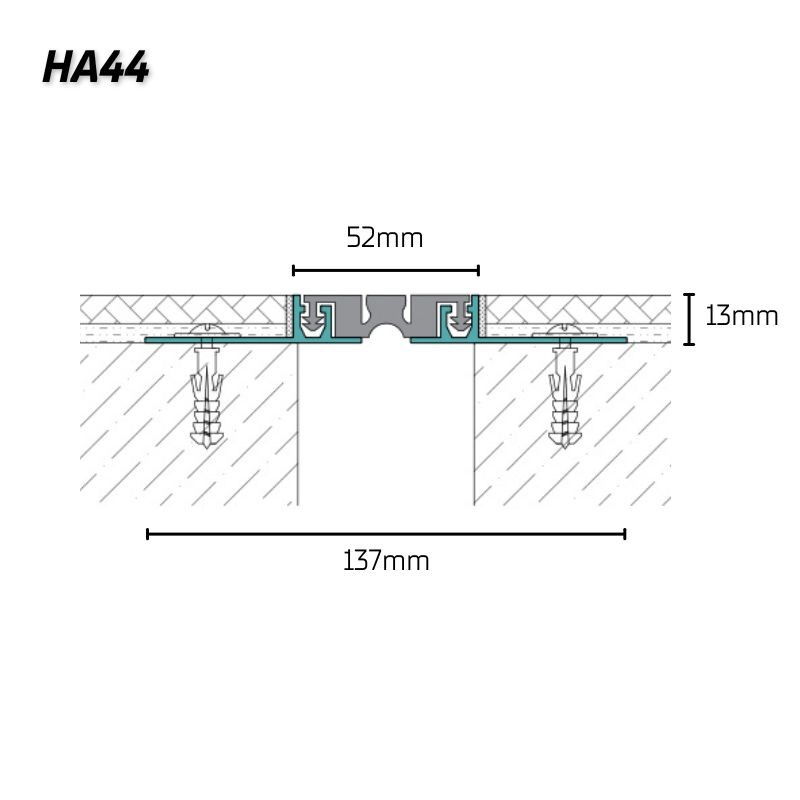 HauCon HA44 liikuntasaumalaitteen mitat