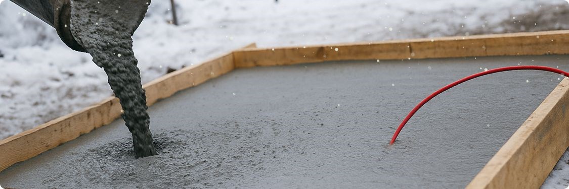 Betonimuotin valaminen talvella ja sen lämpimänä pitäminen